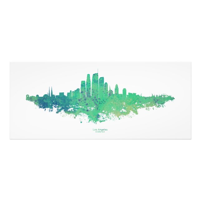 Los Angeles City Skyline - Mint Grönt Fototryck (Framsidan)