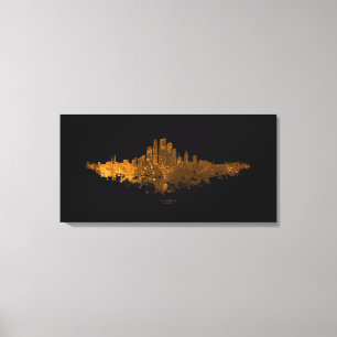 Los Angeles City Skyline - Orange  Canvastryck