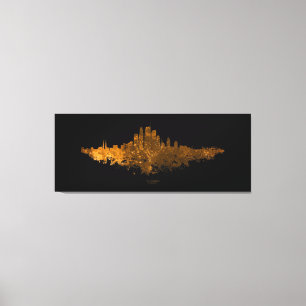 Los Angeles City Skyline - Orange Canvastryck