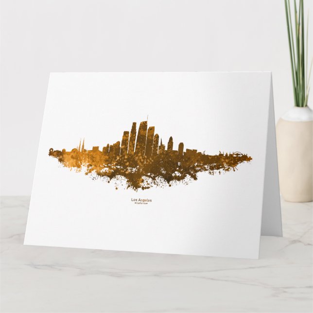 Los Angeles City Skyline - Orange Tack Kort (Framsida)