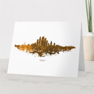 Los Angeles City Skyline - Orange Tack Kort