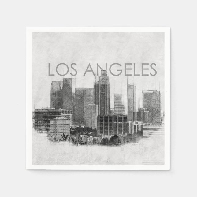 Los Angeles city skyline sketch Pappersservett (Framsidan)
