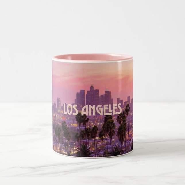 Los Angeles City Skyline Sunset Mugg (Center)