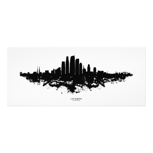 Los Angeles City Skyline Watercolor Fototryck (Framsidan)