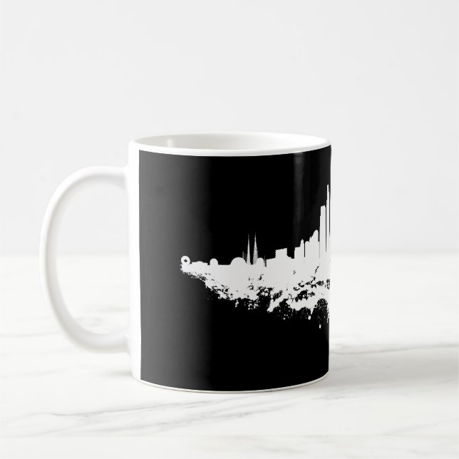 Los Angeles City Skyline Watercolor Kaffemugg (Vänster)
