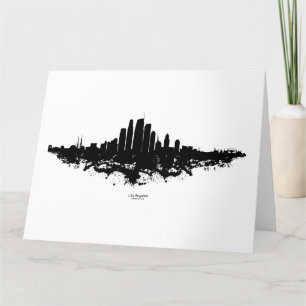 Los Angeles City Skyline Watercolor Tack Kort