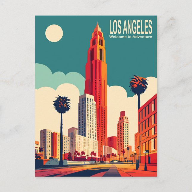 Los Angeles, City Streets, Travel Vykort (Framsida)