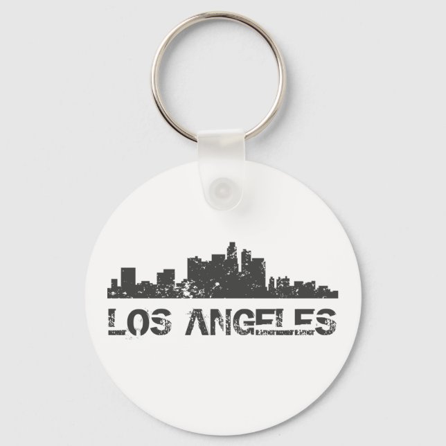Los Angeles Cityscape Skyline Nyckelring (Framsida)
