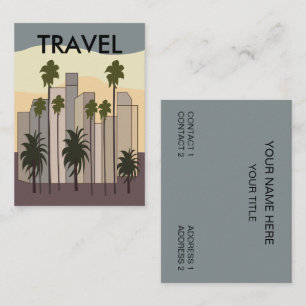 Los Angeles Cityscape Sunset Handflatan Träd Kalif Visitkort