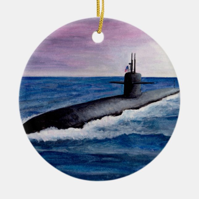 Los Angeles Class Submarine Julgransprydnad Keramik (Framsidan)
