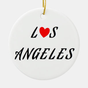 Los Angeles coeur rouge Julgransprydnad Keramik