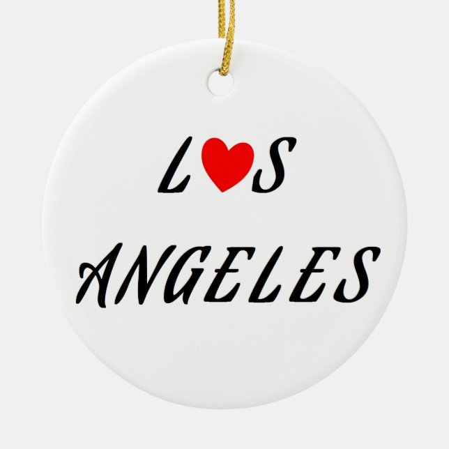Los Angeles coeur rouge Julgransprydnad Keramik (Framsidan)