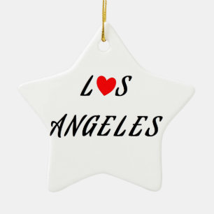 Los Angeles coeur rouge Julgransprydnad Keramik