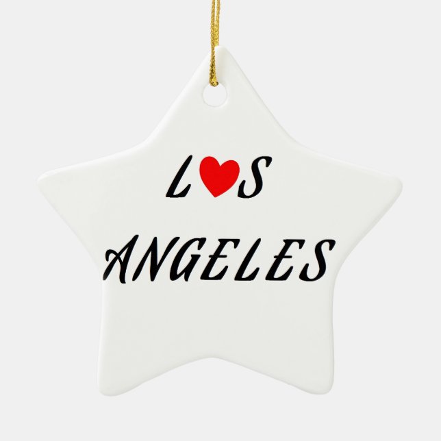 Los Angeles coeur rouge Julgransprydnad Keramik (Framsidan)
