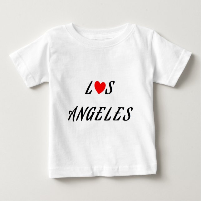 Los Angeles coeur rouge Tee Shirt (Framsida)