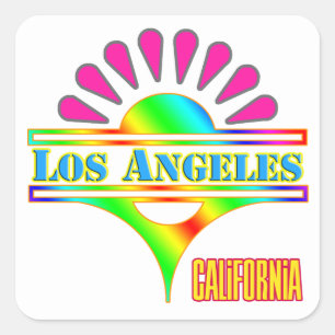"Los Angeles Colorful 1"-symbol Fyrkantigt Klistermärke