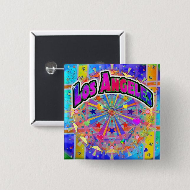 Los Angeles Cosmic Unity Button Knapp (Framsida & baksida)