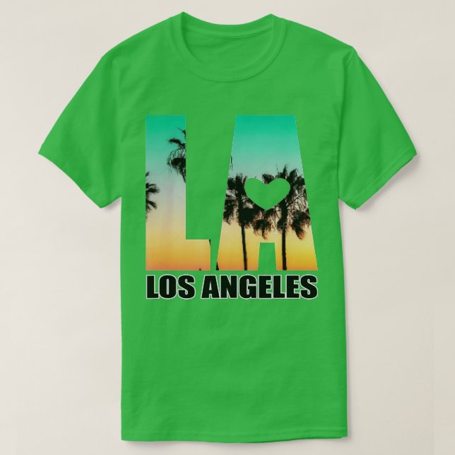 Los Angeles design LA Handflatan Träd Sunset Boule T Shirt (Design framsida)