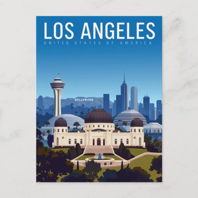 Los Angeles Drömlandschafts Siluett Vykort (Framsida)