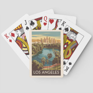 Los Angeles Echo Park Sjö Travel Art Vintage Casinokort