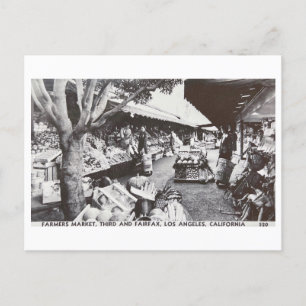 Los Angeles Farmers Market 1950-talets Vintage Pos Vykort