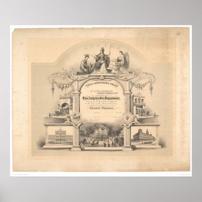 Los Angeles Fire Department-certifikat (0891A) Poster (Framsidan)