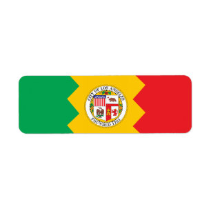 Los Angeles flagga stad Returadress Etikett