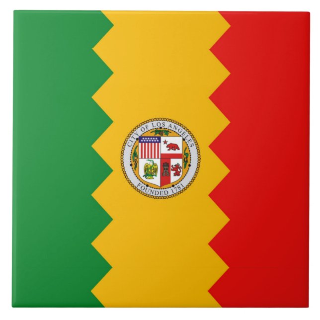 Los Angeles Flagga Tile Kakelplatta (Framsidan)