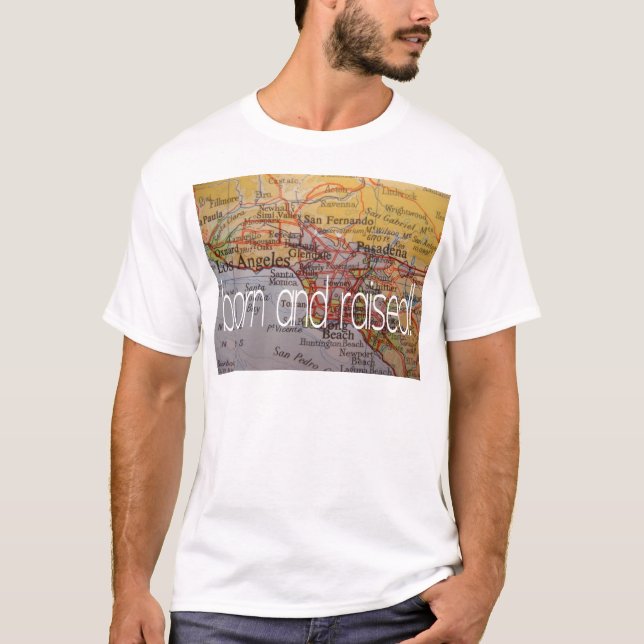 los angeles, född och uppfödd t shirt (Framsida)