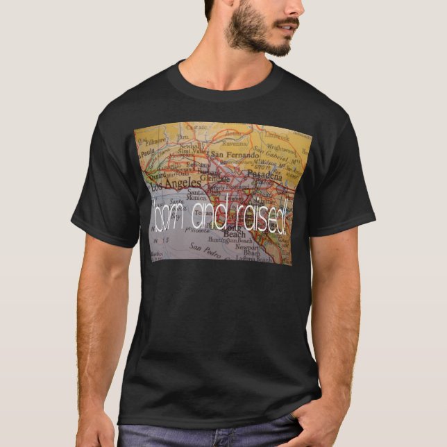 los angeles, född och uppfödd t-shirt (Framsida)