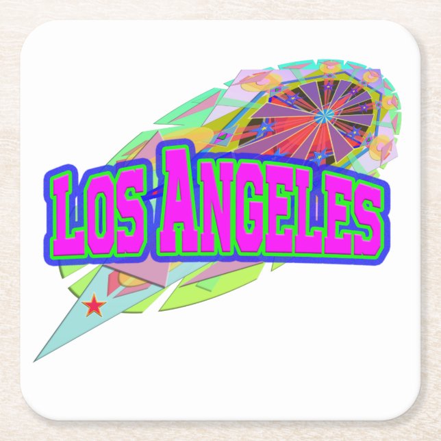 Los Angeles Future Underlägg Papper Kvadrat (Framsidan)