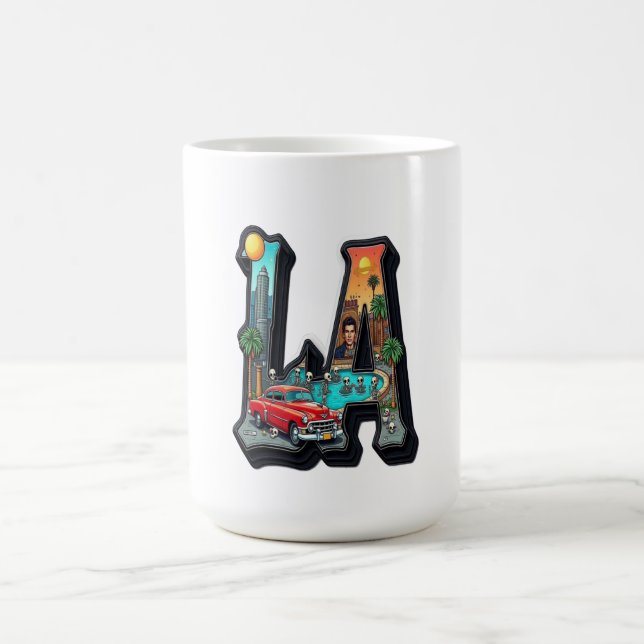 Los Angeles gotisk retro bil- och skelettdesign Kaffemugg (Center)