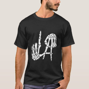 Los Angeles Hand Sign Skeleton T Shirt
