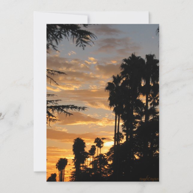 Los Angeles Handflatan Träd Sunset-inbjudningar Inbjudningar (Framsida)