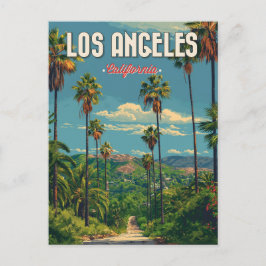 Los Angeles Handflatan Träd Vintage resor Vykort