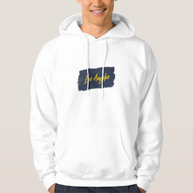 Los Angeles handskrivna gula typografi Hoodie (Framsida)