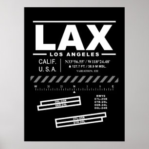 Los Angeles International Airport LAX Affisch