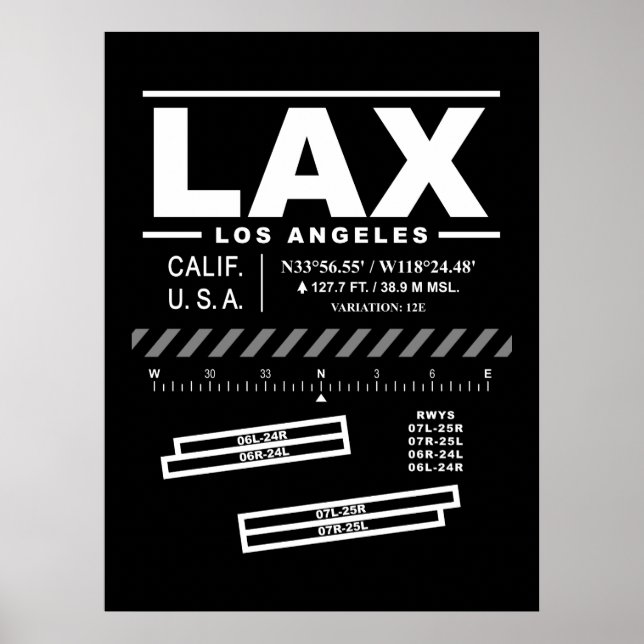 Los Angeles International Airport LAX Affisch (Framsidan)