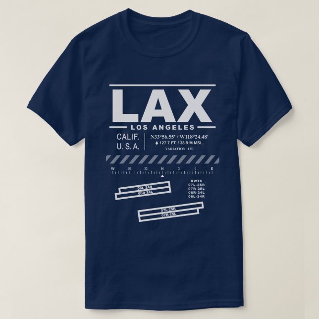 Los Angeles Internationell flygplats LAX T-Shirt (Design framsida)