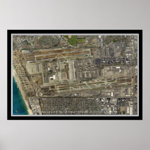 Los Angeles Intl Airport California Satellite Kart Poster