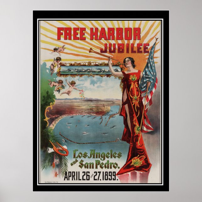 Los Angeles Jubileum 1899 Vintage affisch (Framsidan)