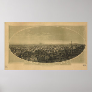 Los Angeles Kalifornien 1888 panorama- karta Poster