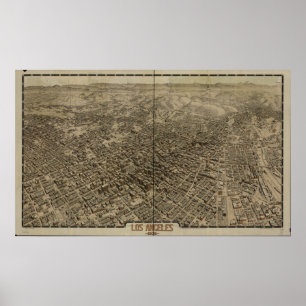 Los Angeles Kalifornien 1909 panorama- karta Poster