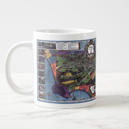 Los Angeles, Kalifornien, Antique Aerial City Kart Jumbo Mugg