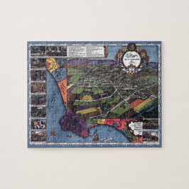 Los Angeles, Kalifornien, Antique Aerial City Kart Pussel