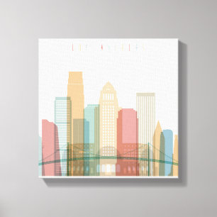 Los Angeles, Kalifornien City Skyline Canvastryck