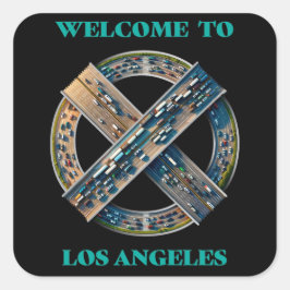 Los Angeles Kalifornien Fyrkantigt Klistermärke