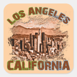 Los Angeles Kalifornien Fyrkantigt Klistermärke