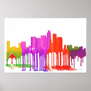 LOS ANGELES KALIFORNIEN HORISONTPÖLAR - POSTER