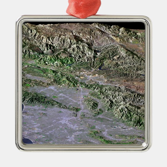 Los Angeles, Kalifornien Julgransprydnad Metall (Framsidan)